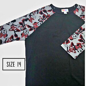 NWT LulaRoe 14Y Sloan Disney Minnie Mouse Raglan Shirt